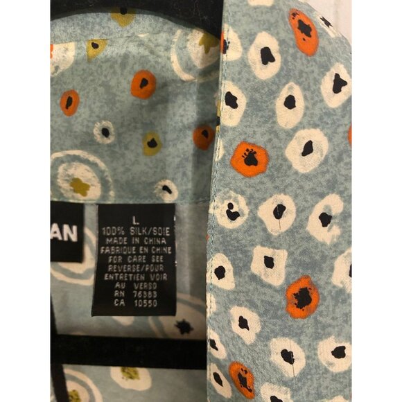 Diane Gilman 100% Silk Oversized Blazer Jacket Abstract Print Pockets Large - Picture 6 of 9